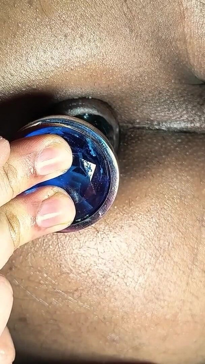 Close-up Deep BIG Butt Plug Masturbation Indian Brown  Tight Pink Asshole | Clip 1