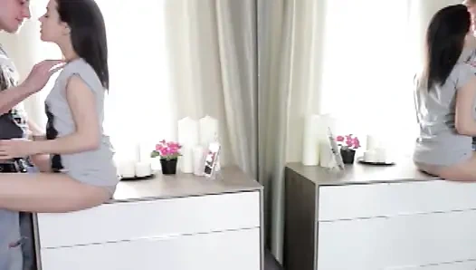 Naughty College Girl Loves to Swallow Cum for Dessert