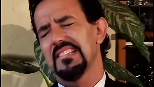 Cute teen in white stockings sucks dick and fucks on the couch