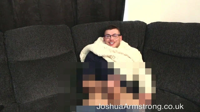 Horny hunks cock on sofa