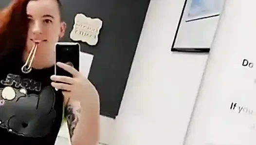 Redhead Hottie Strips Post-workout and Cums All Over the Bathroom Sink