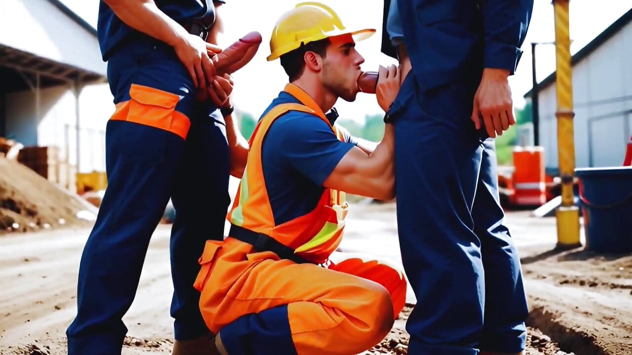 Anal and Blowjob with Construction Workers. Full Motion Video