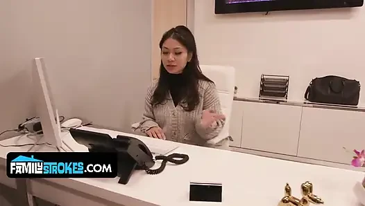 Bossy Stepmom Shay Relieves Tension by Letting Stepson Fuck Her Ass at Work