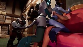 Тройничок с Фута Draenei - Порно-пародия на Warcraft, короткий клип