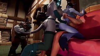 Flotter dreier mit einem futa Draenei - Warcraft Porno-parodie, kurzer Clip