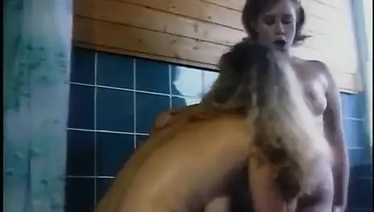 Hot blonde lesbians take a shower together