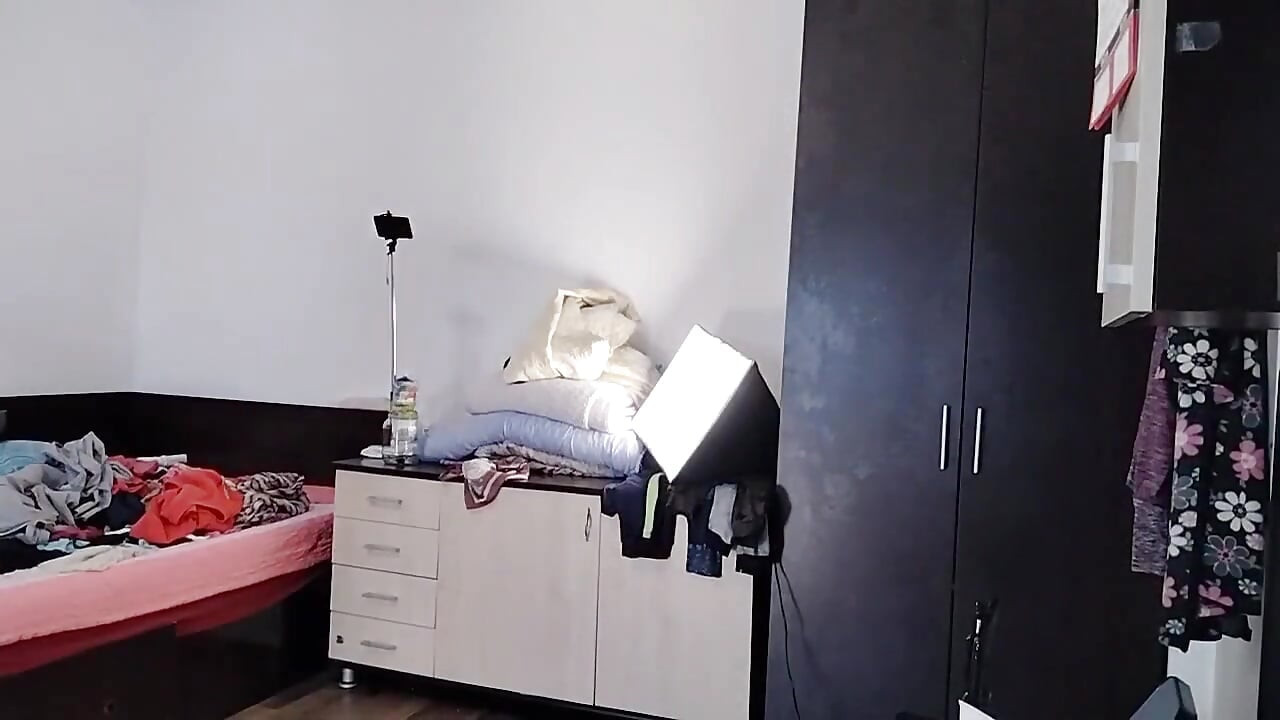 Sexy Latina Tries on and Cuts Clothes. Sexy Latina with Hairy