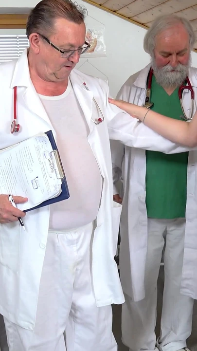 Spectacular moment from "Two pervy doctors make young Bella Angel cum like crazy in gyno chair"