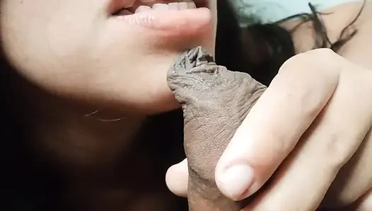 My stepsister is addicted to sucking my penis, she doesn't even give me a break when I'm editing these videos.