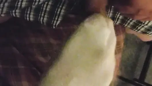 Sexy Little White Ankle Socks Handjob Sockjob