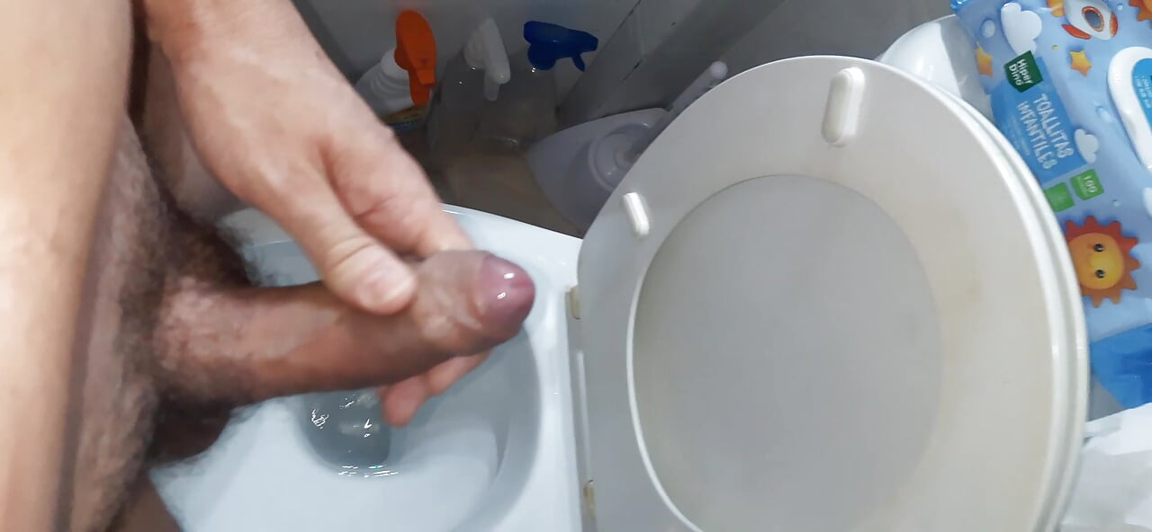 Bathroom cumshot