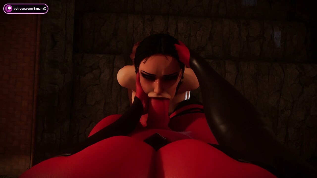 Red Succubus Futa Destroys Hot Futa in Sauna