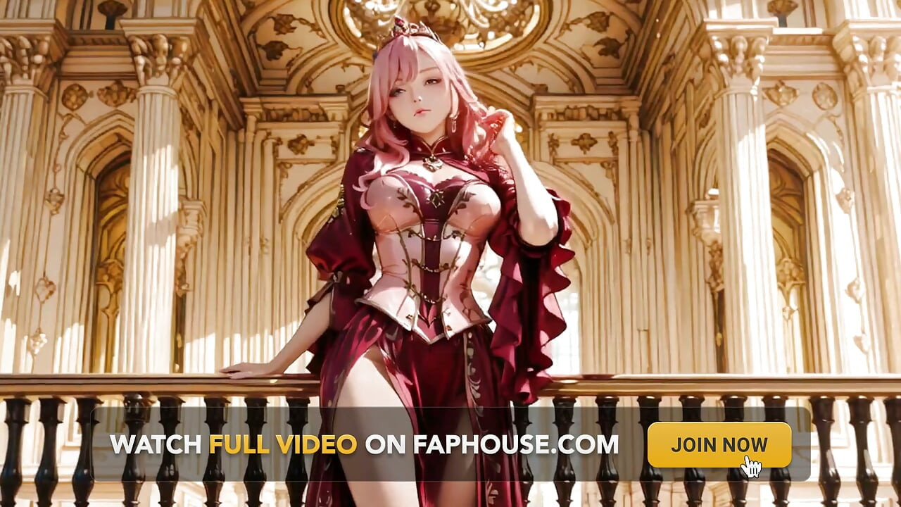 Crimson Throne the Pink Queen's Coronation! Deep Red Silk, Golden Goblet, and a Lazy Gaze From the Throne. Pure Fantasy