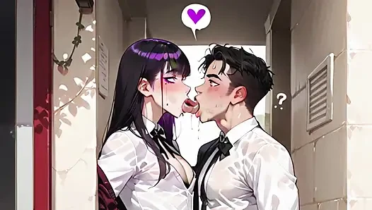 Goth Trans Femboy Couldn't Resist and Sat on Her Best Friend's Cock for the First Time. Hentai Yaoi Animation.