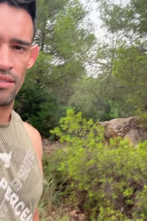 Walking Naked Under the Rain on the Woods