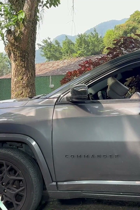 The Gardener Made the Shemale Ride His Cock Inside the Car Until She Flooded It with Cum