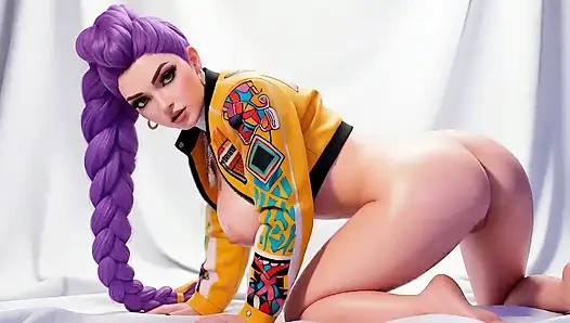 KPOP şeytan avcılarından Rumi çıplak dans ediyor (çizgi film 3d ai) 01