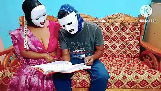 Student verführt und nimmt alles von seinem heißen lehrer - tamilisches erotik-video mit lautem stöhnen