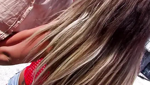 Outdoor Threesome for Two Horny Teens and a Hard Cock