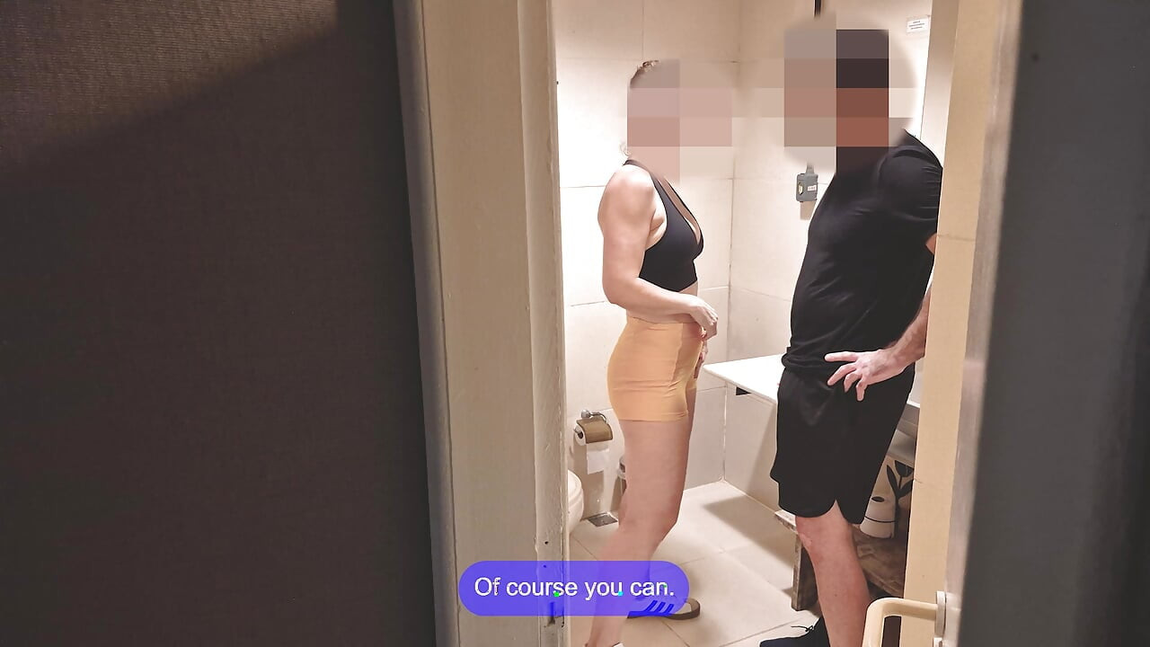 Gym Bathroom Surprise – She Got Caught with Ass Out & Took My Load
