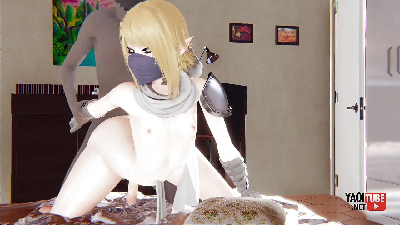 Zelda Yaoi - Link Femboy Fucked by a Black Boy