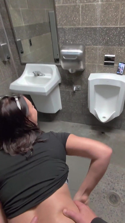 Wife Sneaks into Gas Station Restroom to Get Fucked | Clip 1