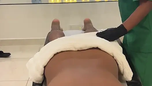 Leyne Rodriguez: Hot Latina in Massage Uniform Gives an Intense Oiled Session
