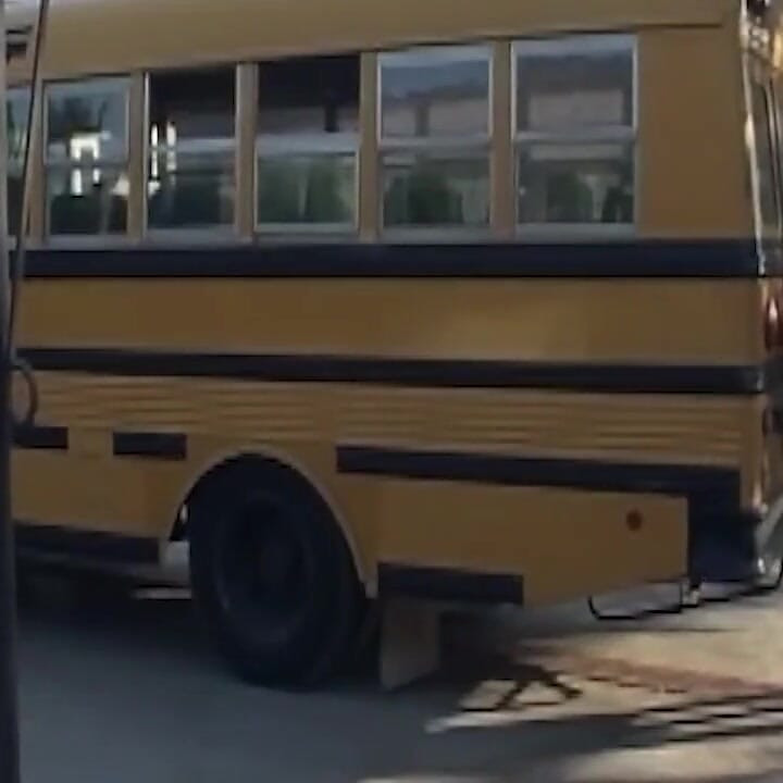Skinny Brunette Stretched Wide by Throbbing Cocks in Bus Bang