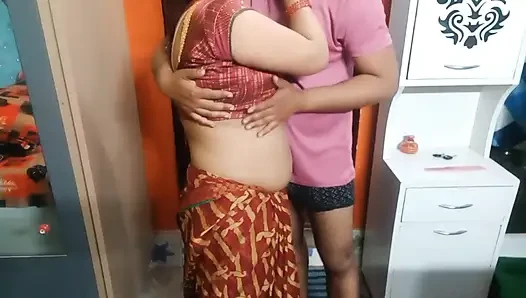 Very Beautiful Indian Bhabhi in Red Saree