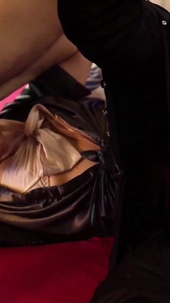 Key moment from "2380Eo (02) - French Amateur Slut, Clothed Sex, Satin Lingerie, Deepthroat, Rimming, Doggystyle, Closeup,"