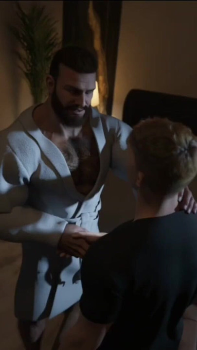 Big hairy old cock fucks curious boy in the fur. | Clip 1