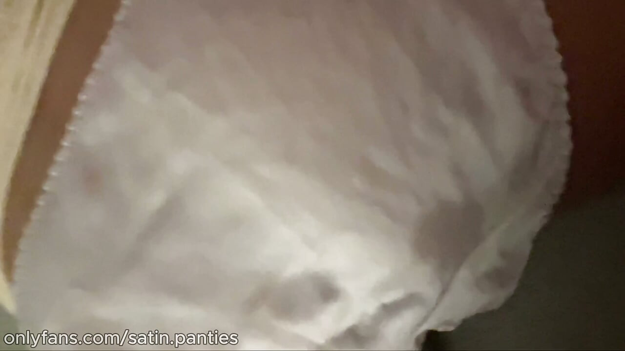 Vintage White Satin-Poly Panty Rub - Slow Mo