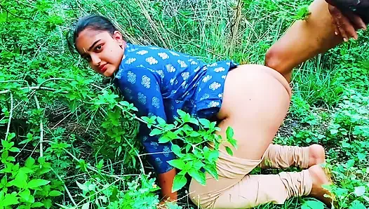 indian village girl first time fuck her tight pussy outdoor jungle sex video, viral mms xxx video