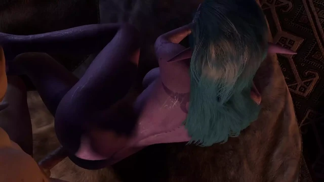 Purple Night Elf in Skyrim has Side Anal on bed - Skyrim Porn Parody Short Clip