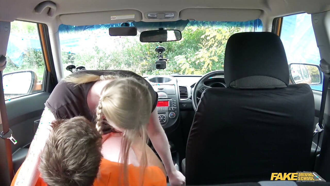 Fake Driving School - Naughty Student Satine Spark Blows Instructor for Passed Driving Test