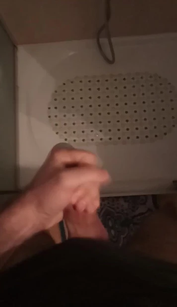 Cum at my friend's house in bathroom.