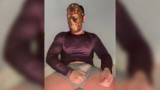 जेसन का नीटन हैंडजॉब जब तक कमशॉट हार्ड (पूर्ण मास्क के साथ एकल)