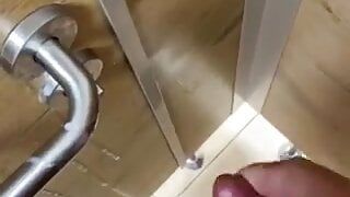 Cumming in public toilet lots of cum