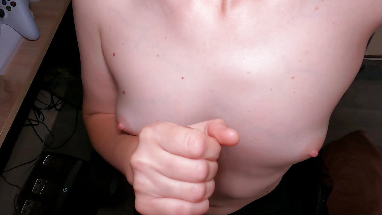 A cute 18-year-old girl wants to get cummed on her tiny tits!