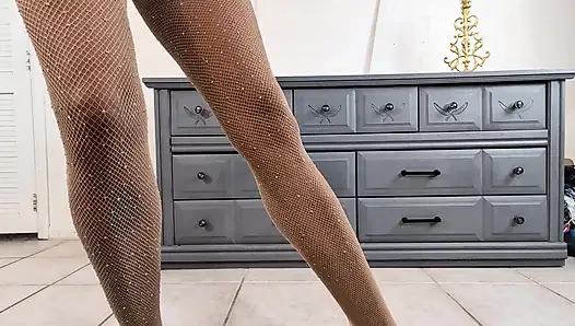 Nylon-strumpfhosen, netzstrümpfe, modenschau