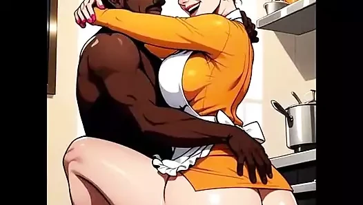 Ai Generated - Dexter's Slutty Mom enjoys big cock while coking in the k...