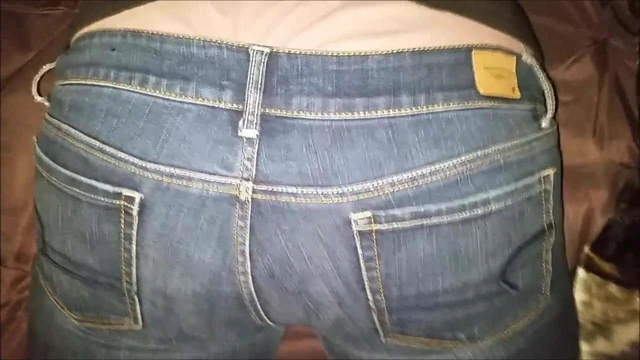Cum all over her jeans