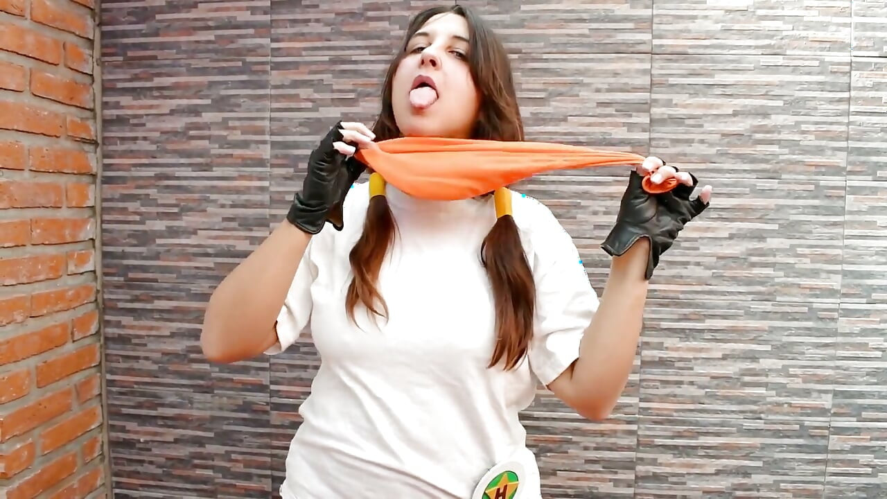 Videl From Dbz Blow and Ride a 36inch Big Balloon - Bunny Looner