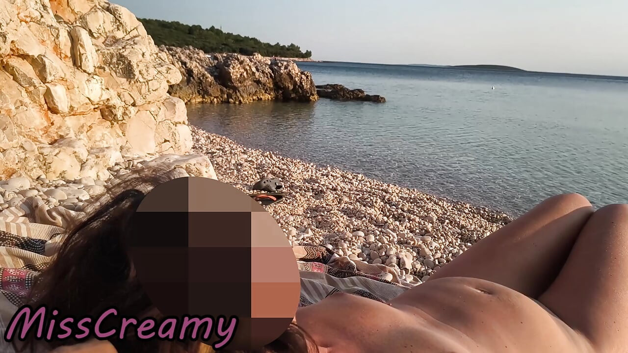 Pussy Flash! Nude Teacher and her Student: Lets Him Touch Her Tits on a Public Beach! - MissCreamy