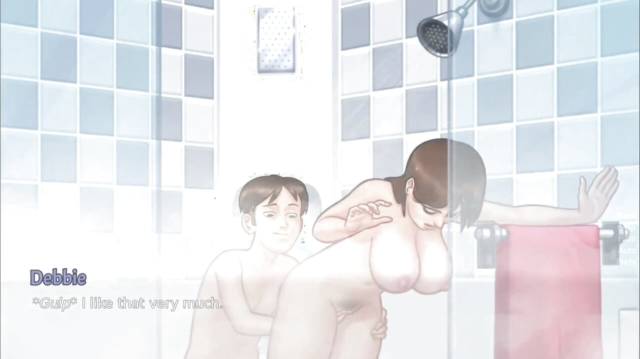 Anon chupa el culo de Debbie en la ducha - gameplay de la saga de verano parte 2