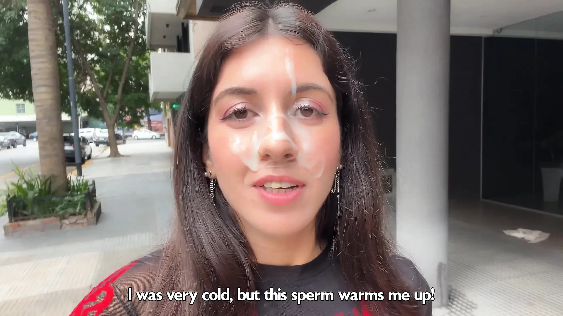 I love to Walking Covered in Cum ! Please Cum on my Face! – Cumwalk on Street