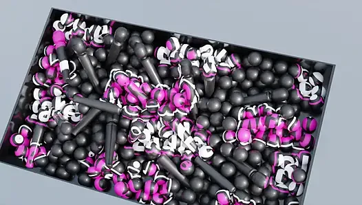 Geile brünette dehnt ihre enge muschi mit girthy dildo an sexmaschine