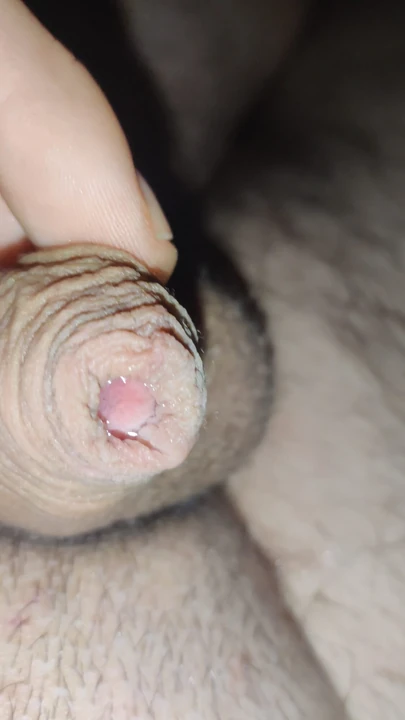 Young dripping uncut dick