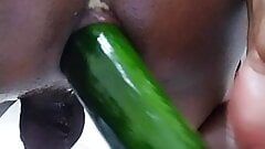 Cocumber mastrubating in anal