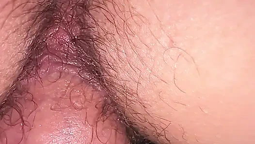 Slowmotion doggystyle and creampie dripping POV closeup amateur hairy wife